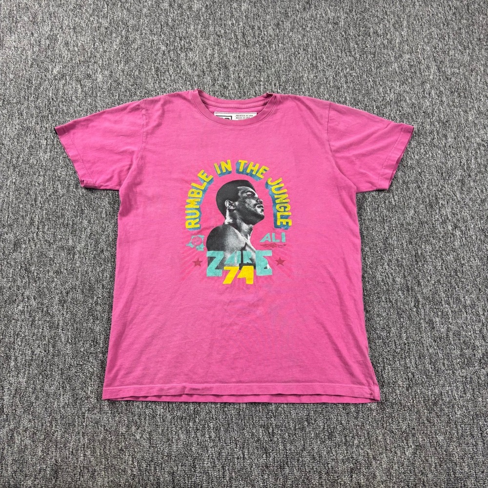 Roots of Fight Muhammad Ali Rumble In The Jungle Retro T-Shirt Pink Medium